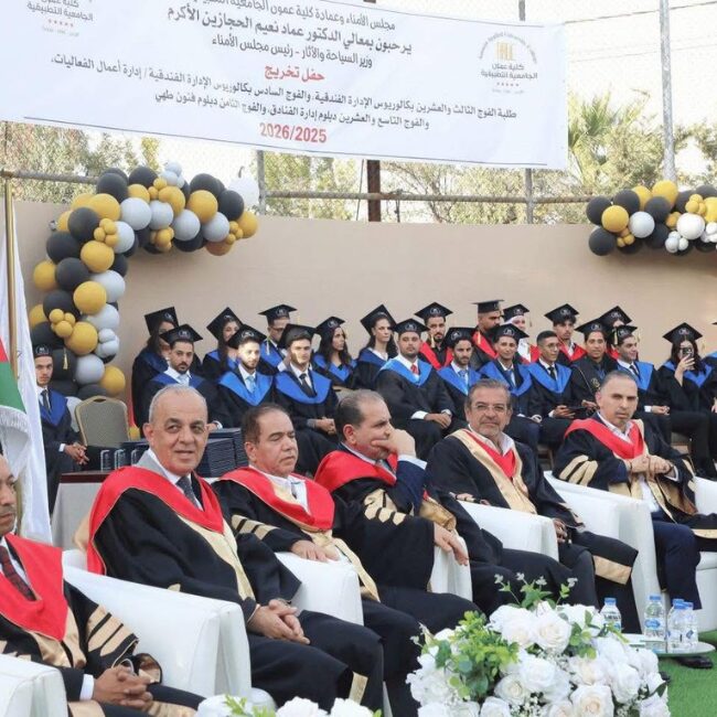 Jordan Hotels Association Participates in Ammon University College of Applied Sciences Graduation Ceremony Under the Patronage of the Minister of Tourism and Antiquities